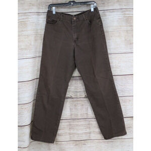 Lee Womens Size 12 Short Relaxed Straight Leg at the Waist Jeans Dark Brown